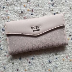 GUESS Light Pink / Silver Logo Trifold Wallet